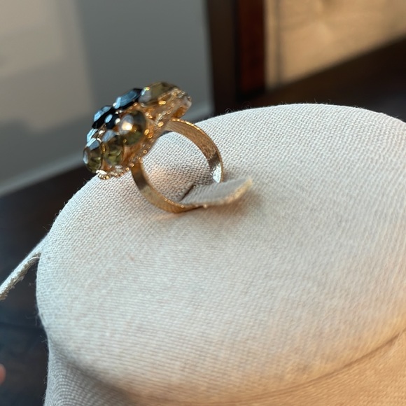 Ring Rose Gold Plated Adjustable Stone Ring - Picture 6 of 12